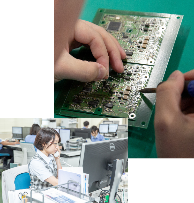 基板実装の設計をしている様子